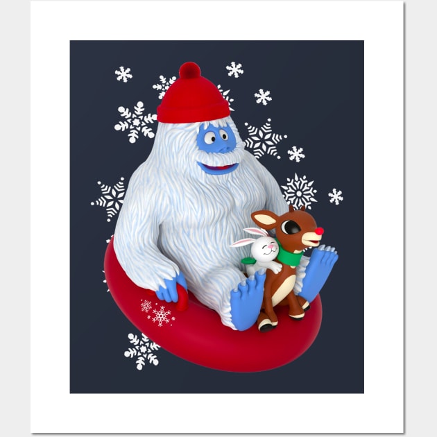 BUMBLE & RUDOLPH Snow Tubing Wall Art by Pop Fan Shop